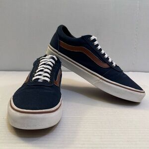 VANS Ward Blue Canvas Low Top Skate Shoes Sneakers
